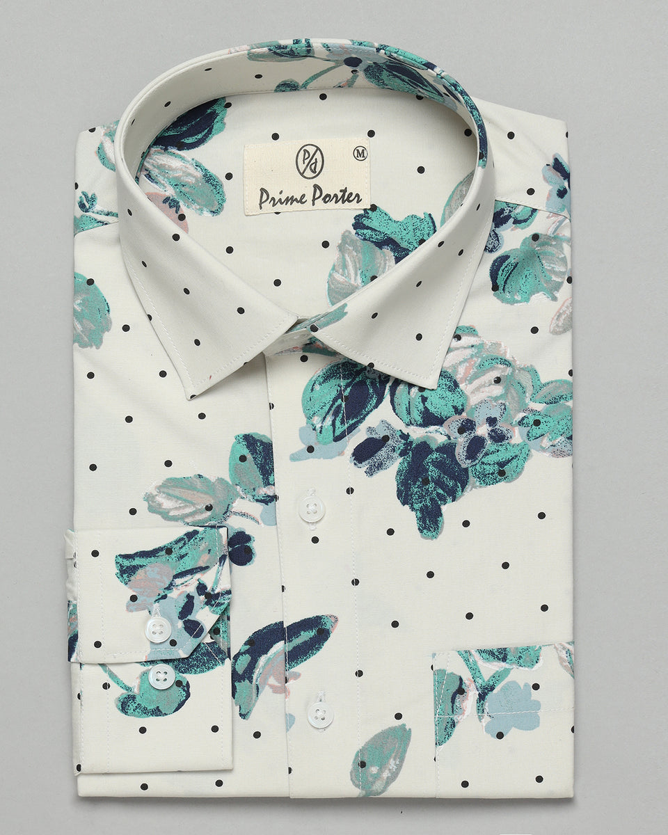 Bliss Grey Coloured Flower Printed Pure Cotton Shirt For Men – Prime Porter