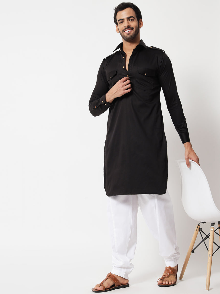 Black Pathani Kurta Prime Porter