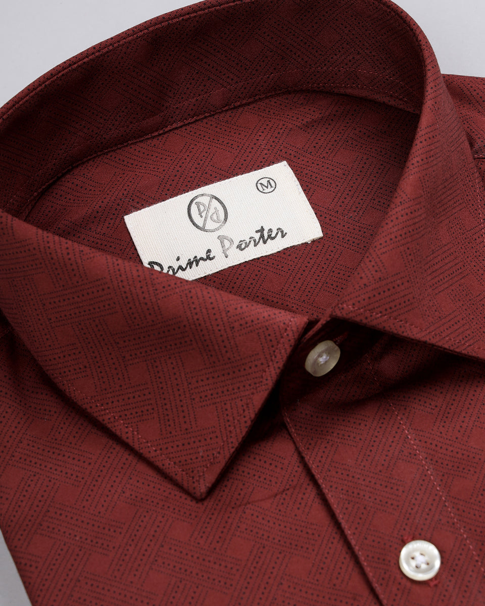 Maroon Colour Cotton Shirt For Men – Prime Porter