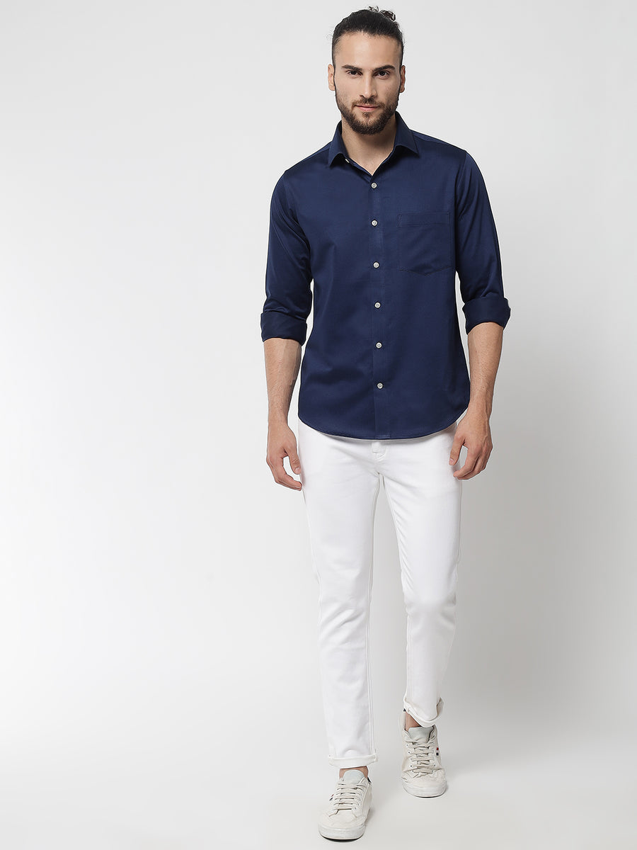 Sky Blue Colour Cotton Shirt For Men – Prime Porter