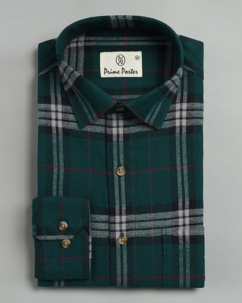 Kale Cotton Flannel Shirt