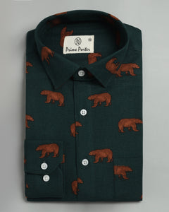 Polar Bear Printed Flannel Shirt