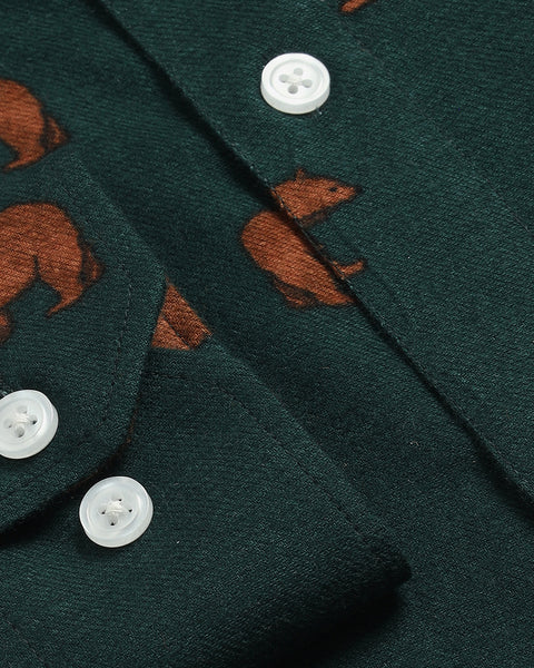 Polar Bear Printed Flannel Shirt