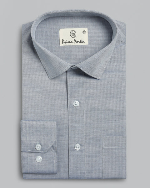 Blue Herringbone Giza Shirt