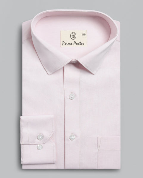 Pink Herringbone Giza Cotton Shirt