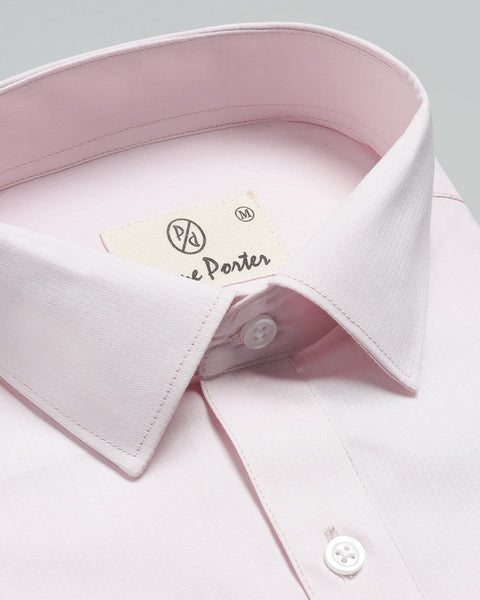 Pink Herringbone Giza Cotton Shirt