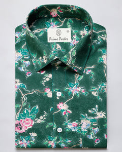 Bliss Grey Coloured Flower Printed Pure Cotton Shirt For Men – Prime Porter