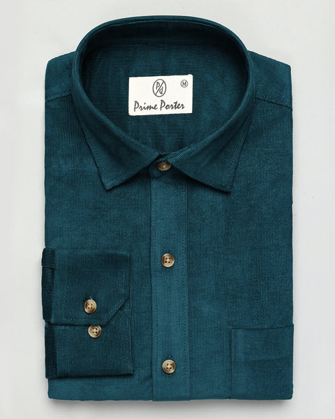 Teal Green Corduroy Shirt