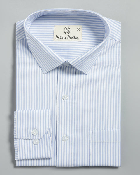 Powder Blue Striped Shirt