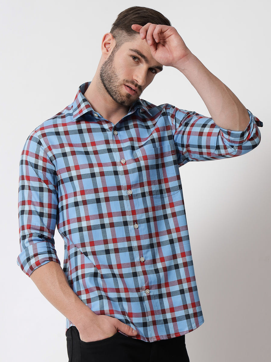 Blaze Check Blue Shirt – Prime Porter