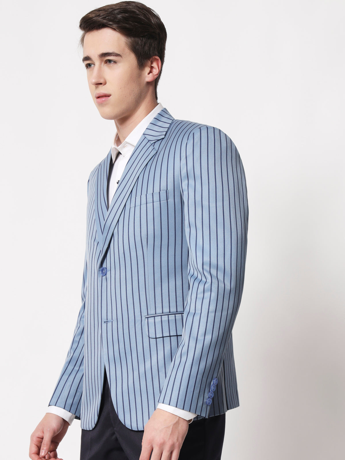 Blue white striped outlet blazer mens