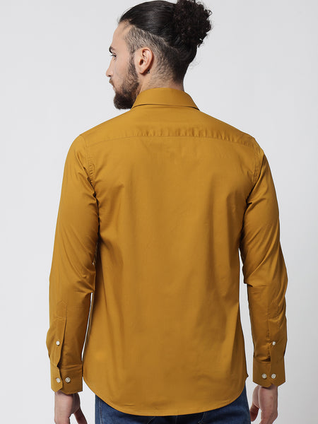 Medallion Yellow Colour Cotton Shirt For Men 2