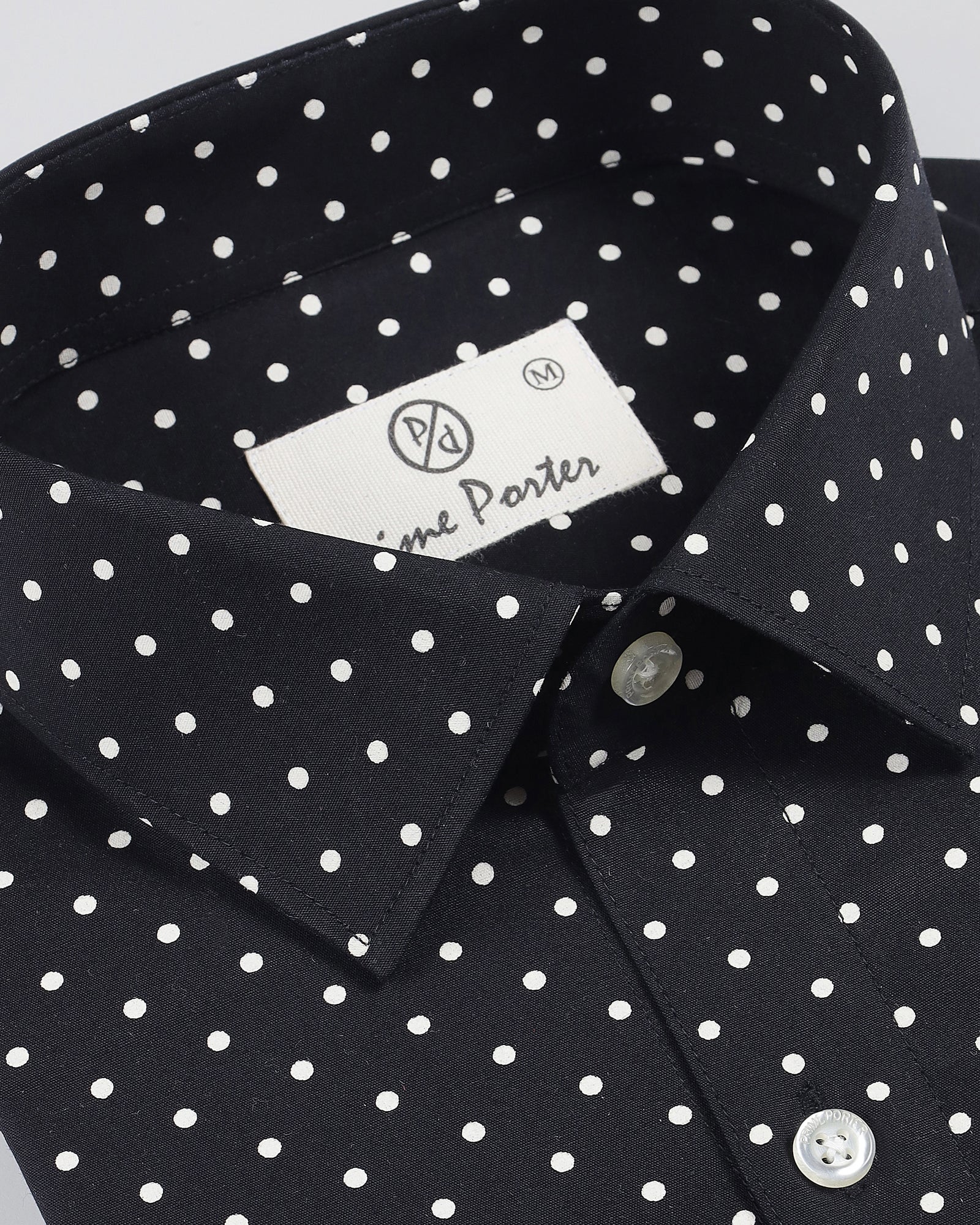 Molecule Black Polka Dot Printed Shirt For Men – Prime Porter