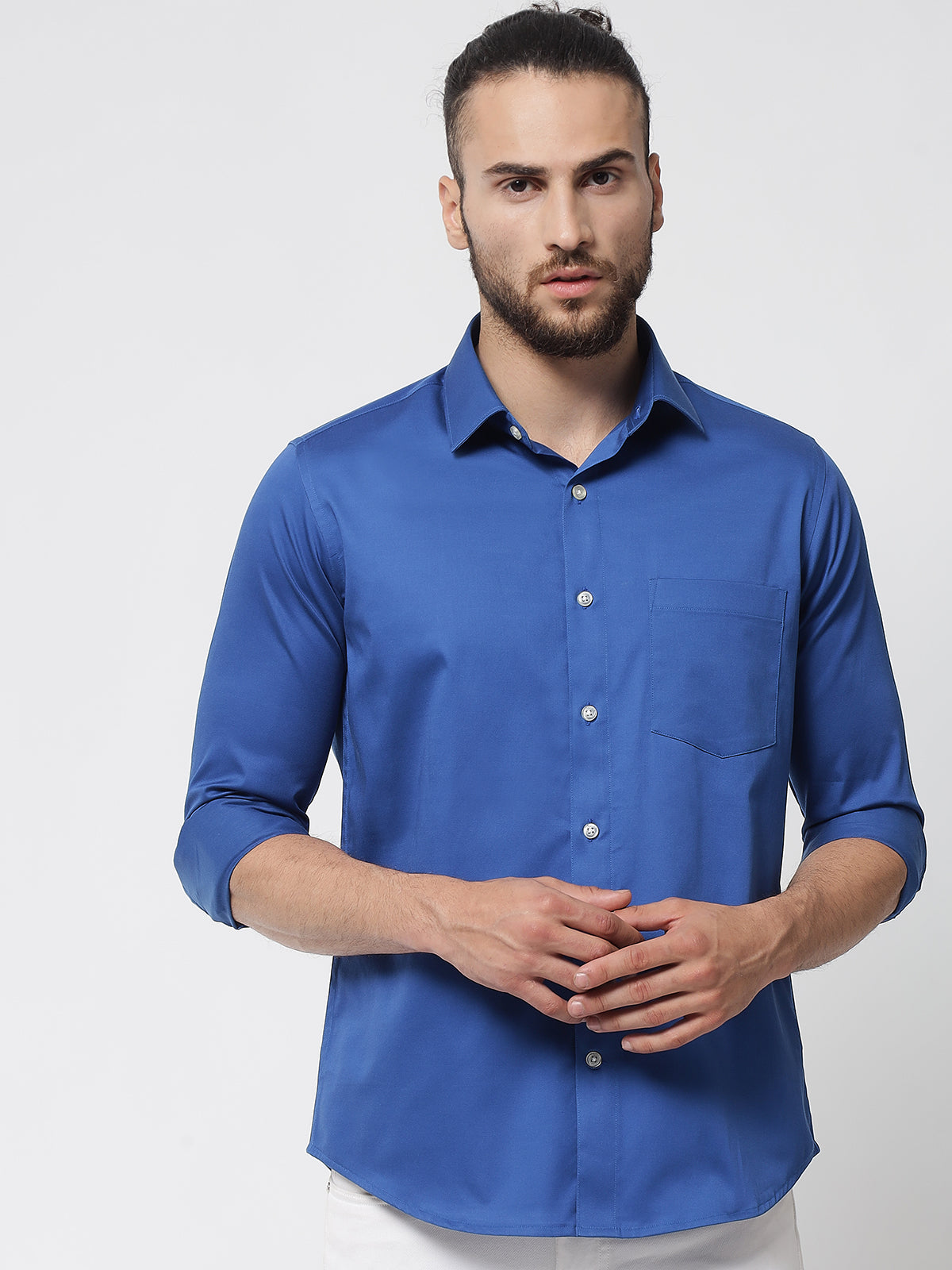 Sky Blue Colour Cotton Shirt For Men – Prime Porter