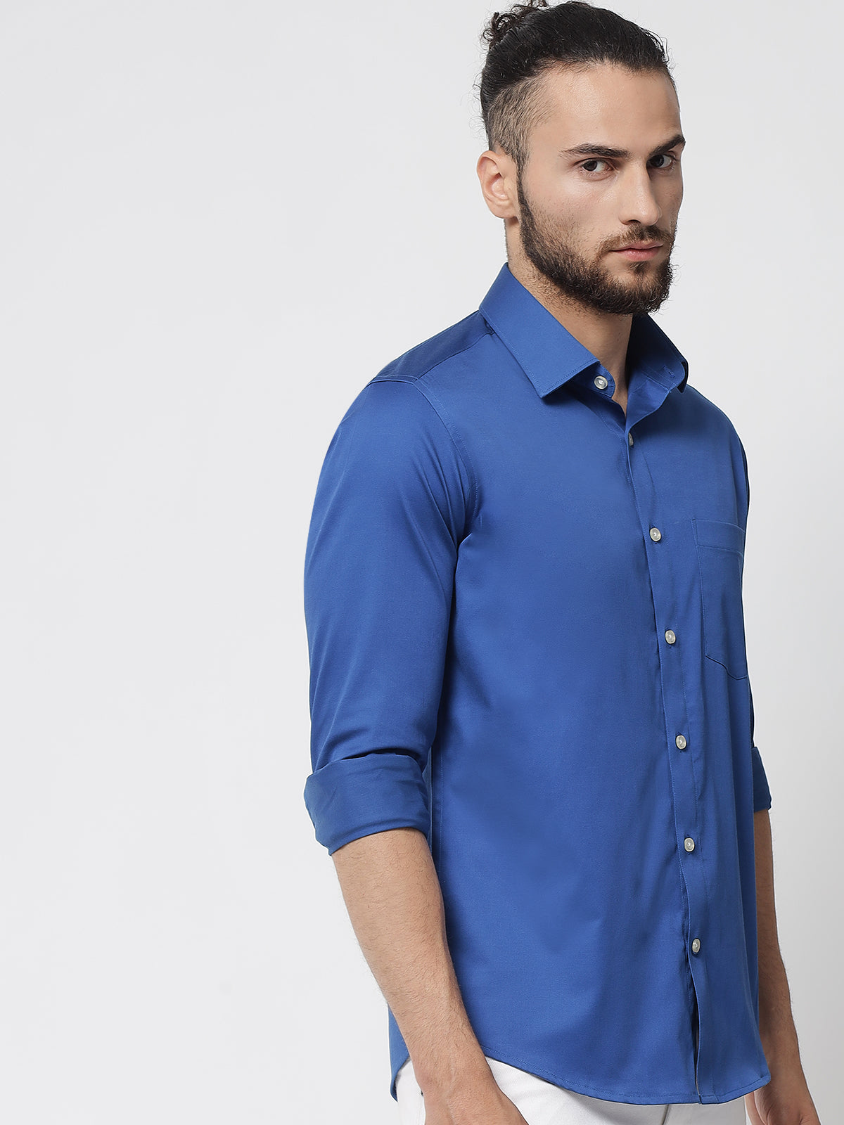Sky Blue Colour Cotton Shirt For Men – Prime Porter