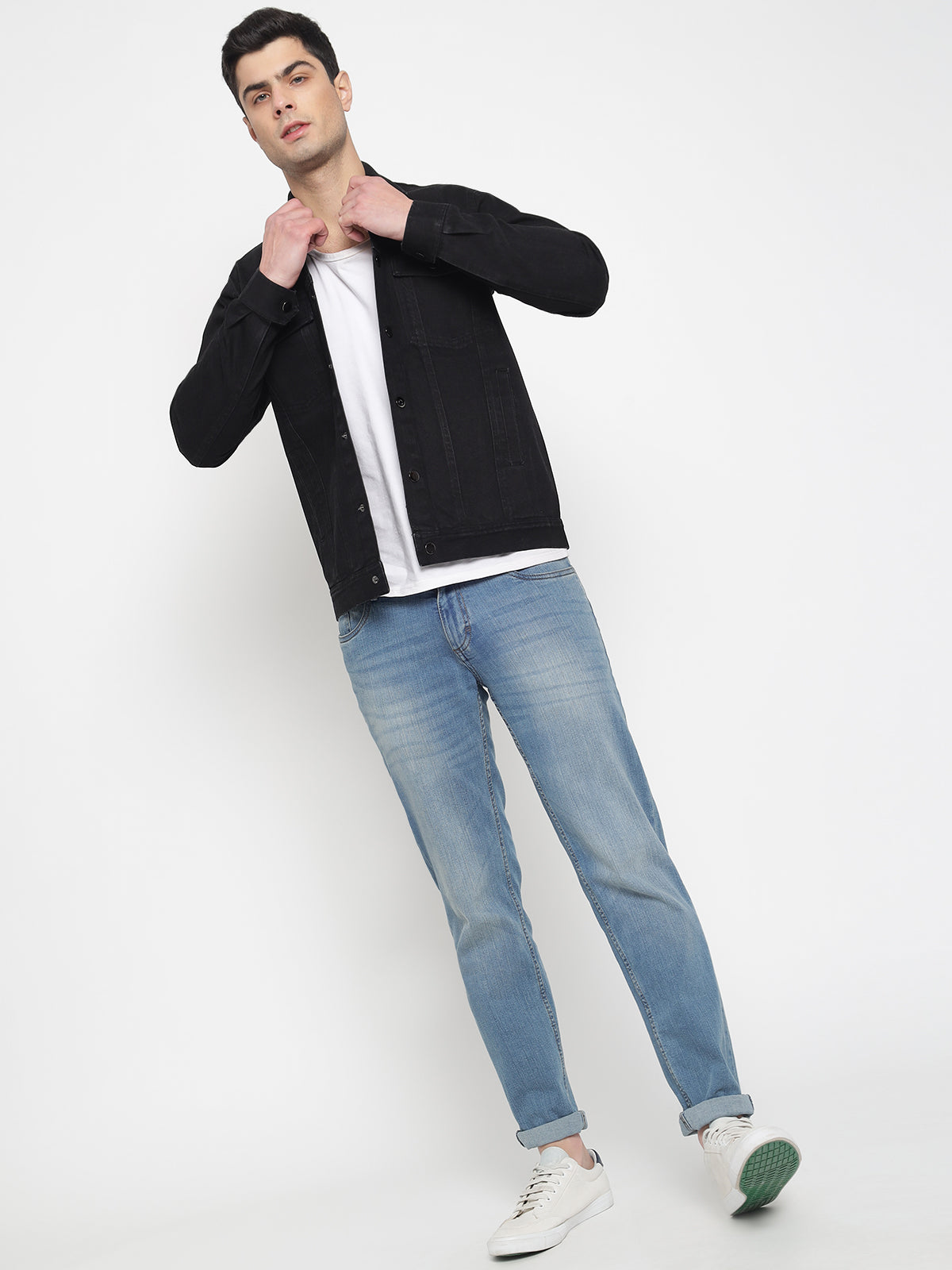 Blue Denim Jacket with Black Jeans Outfit | The Adult Man